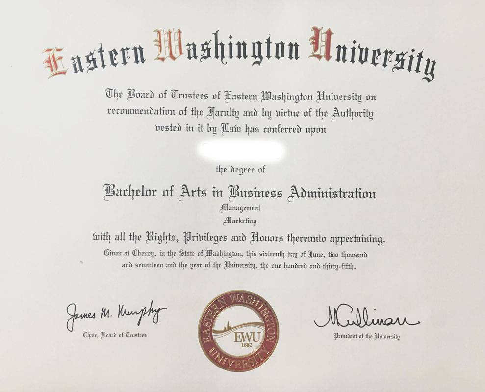 东华盛顿大学毕业证书照片