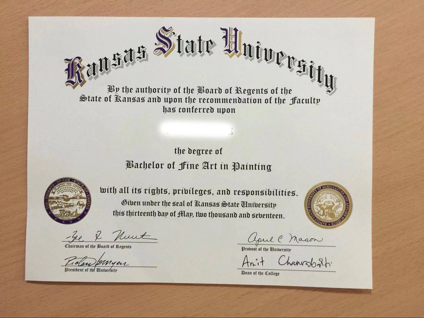 堪萨斯州立大学毕业证